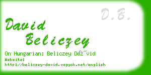 david beliczey business card